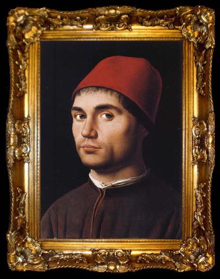 framed  Antonello da Messina Portrai of a Man, ta009-2